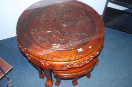 An Oriental style circular coffee table