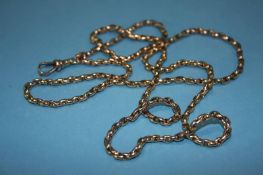 Gold coloured chain, catch stamped '9ct', 18.6g