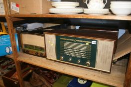 A shelf of box radio sets