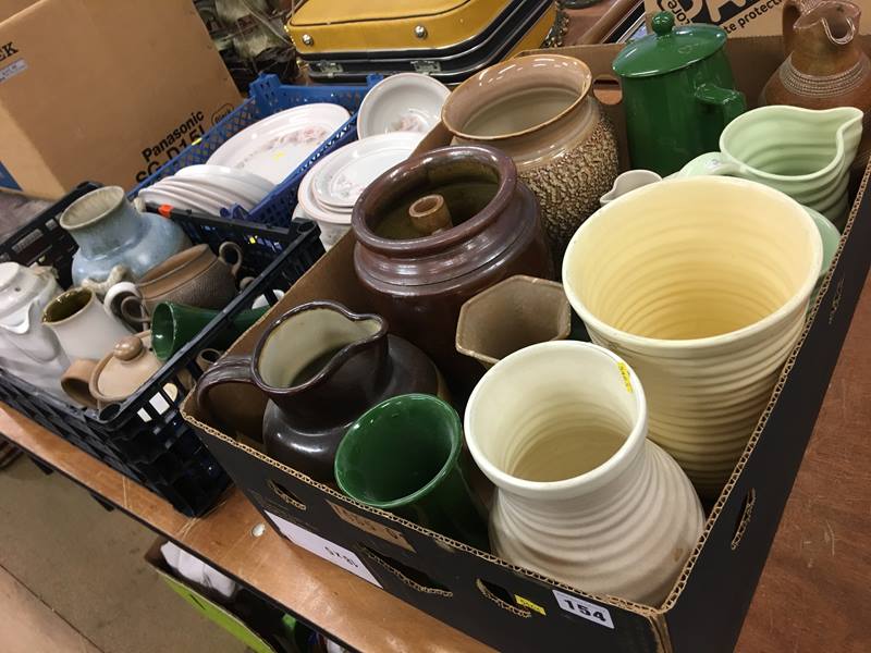 Four boxes of glazed jugs, plates etc. - Image 2 of 2