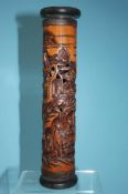 A carved bamboo perfumier, 29cm high