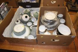 Two boxes of assorted, including a Denby tea set, plates etc.