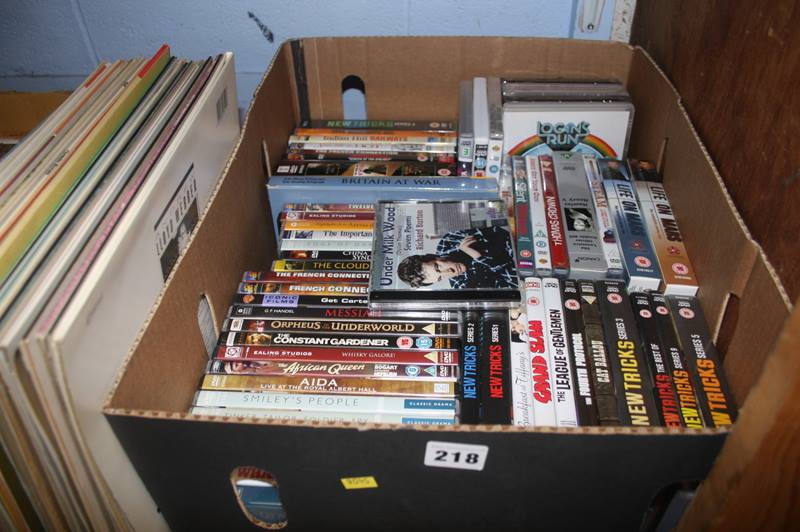 Four boxes of DVDs and CDs, including vinyl records - Image 2 of 3