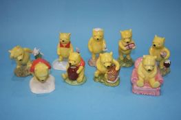 Nine Royal Doulton 'Winnie The Pooh' figures