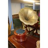 Old style wind up gramophone