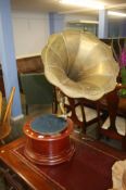 Old style wind up gramophone