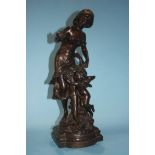 A late 19th century French bronze sculpture, 'Amour en Vendange', 55cm high