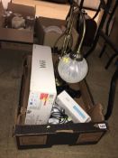 Quantity of miscellaneous , Nintendo Wii and lamp, in one box