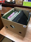 Box of 1950s photographic albums, including a framed Royal Humane Society scroll