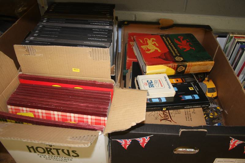 Three boxes of books, including Chrome RAC and AA badges - Image 2 of 3