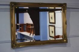 Oblong gilt framed mirror