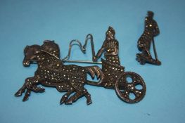 Two marcasite brooches