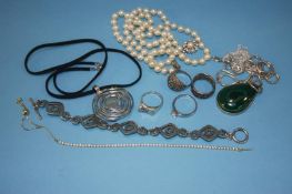 A selection of assorted jewellery, silver etc.