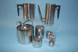 A Danish Stelton stainless steel coffee pot etc. (