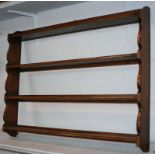 An oak plate rack