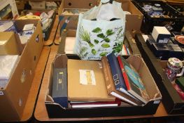 Two boxes of stamps and stamp albums