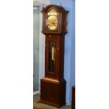 Modern mahogany long case clock