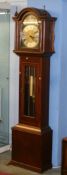 Modern mahogany long case clock