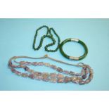 Selection of Oriental jade jewellery