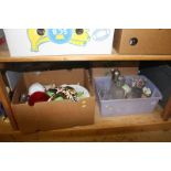 A shelf of assorted, copper, brass etc.