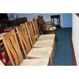 Set of four oak high back dining chairs