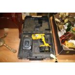 A DeWalt cordless drill and case