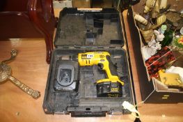 A DeWalt cordless drill and case