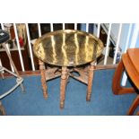 A brass top Benares table