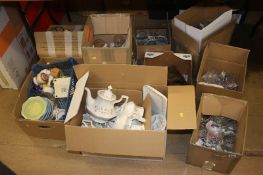 A large quantity of assorted china and glassware