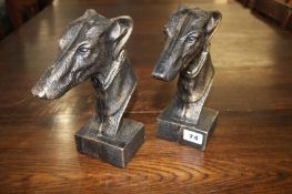 Pair of whippet book ends