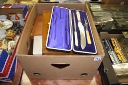 One box of assorted cutlery etc