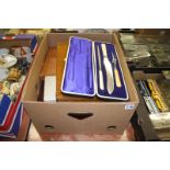 One box of assorted cutlery etc