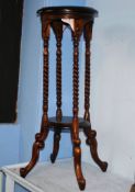 Reproduction mahogany barley twist plant stand