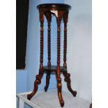 Reproduction mahogany barley twist plant stand