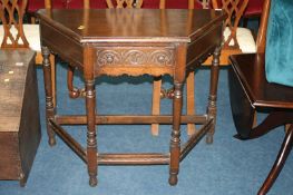 Oak single drawer hall table