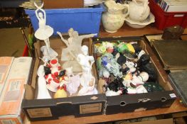 Two boxes of assorted, including ballerina figures