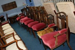 An Edwardian mahogany eight piece part salon suite