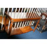 An oak console table