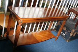 An oak console table