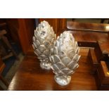 Pair of decorative pine cones