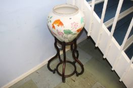 Oriental vase and stand