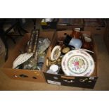Two boxes of miscellaneous including Denby stoneware