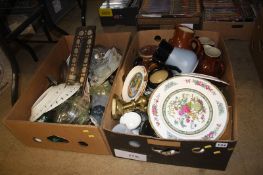 Two boxes of miscellaneous including Denby stoneware