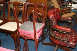 Pair of mahogany bedroom chairs