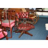 An Oxblood leather Chesterfield office chair