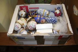 A box of 'Faberge' style eggs