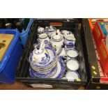 One box of Ringtons blue and white china