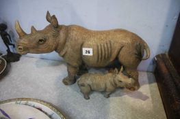 Country Artists rhino and calf