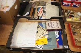 Two boxes of miscellaneous papers, including St Johns Ambulance register sheets