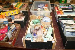 Two boxes of miscellaneous, Pendelfin Bunnies etc.